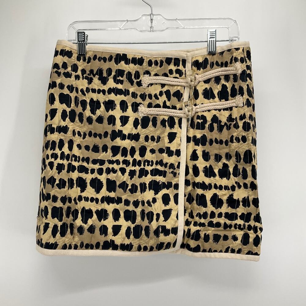 Rachel Antonoff Skirt M Leopard Print Wrap Mini Toggle Front Lined Mob Wife NEW